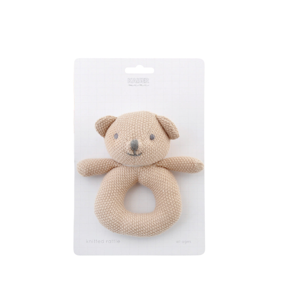 Knitted Baby Rattles - Bear